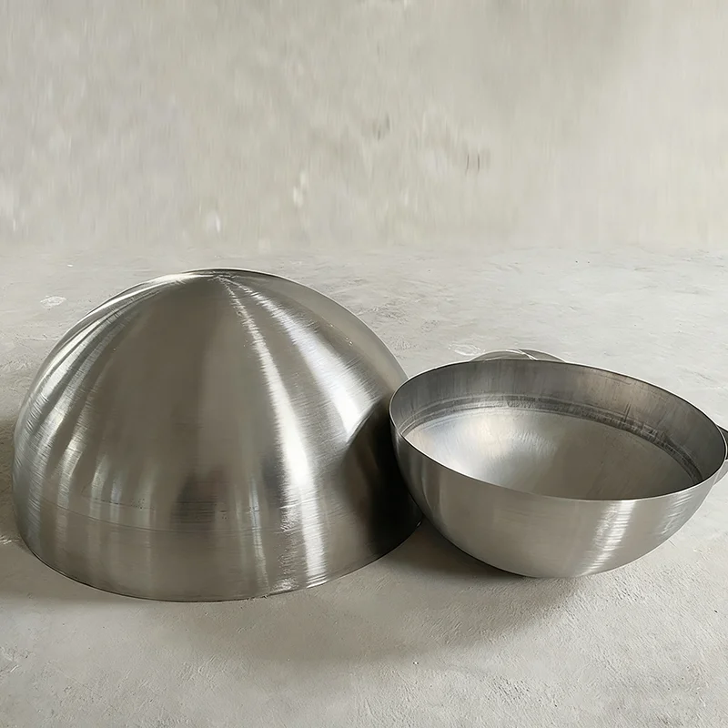 Dia 25mm-300mm Wire Drawing Stainless Steel Brushed Matte Indoor and Outdoor Hollow Decorated Semi-Spherical Steel Pipe Head