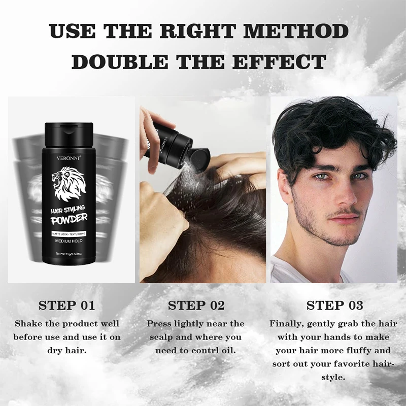 مسحوق تكثيف، مسحوق تصفيف الشعر طويل الأمد للرجال والنساء، يضيف حجمًا وملمسًا، تصفيف للشعر العادي، نسيج الشعر