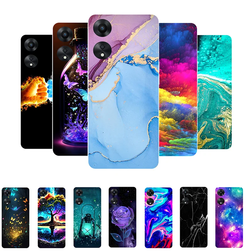 For Funda OPPO A78 5G Case Soft Silicone Marble Back Cover Phone Case for OPPO A78 A 78 5G CPH2483 CPH2495 Coque OPPOA78 5G