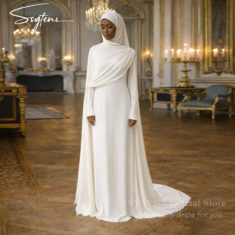 

SSYTENS Modest Arabic Wedding Dresses for Women Customized Long Mermaid Floor-Length Muslim Bridal Gowns Vestidos De Novia 2026