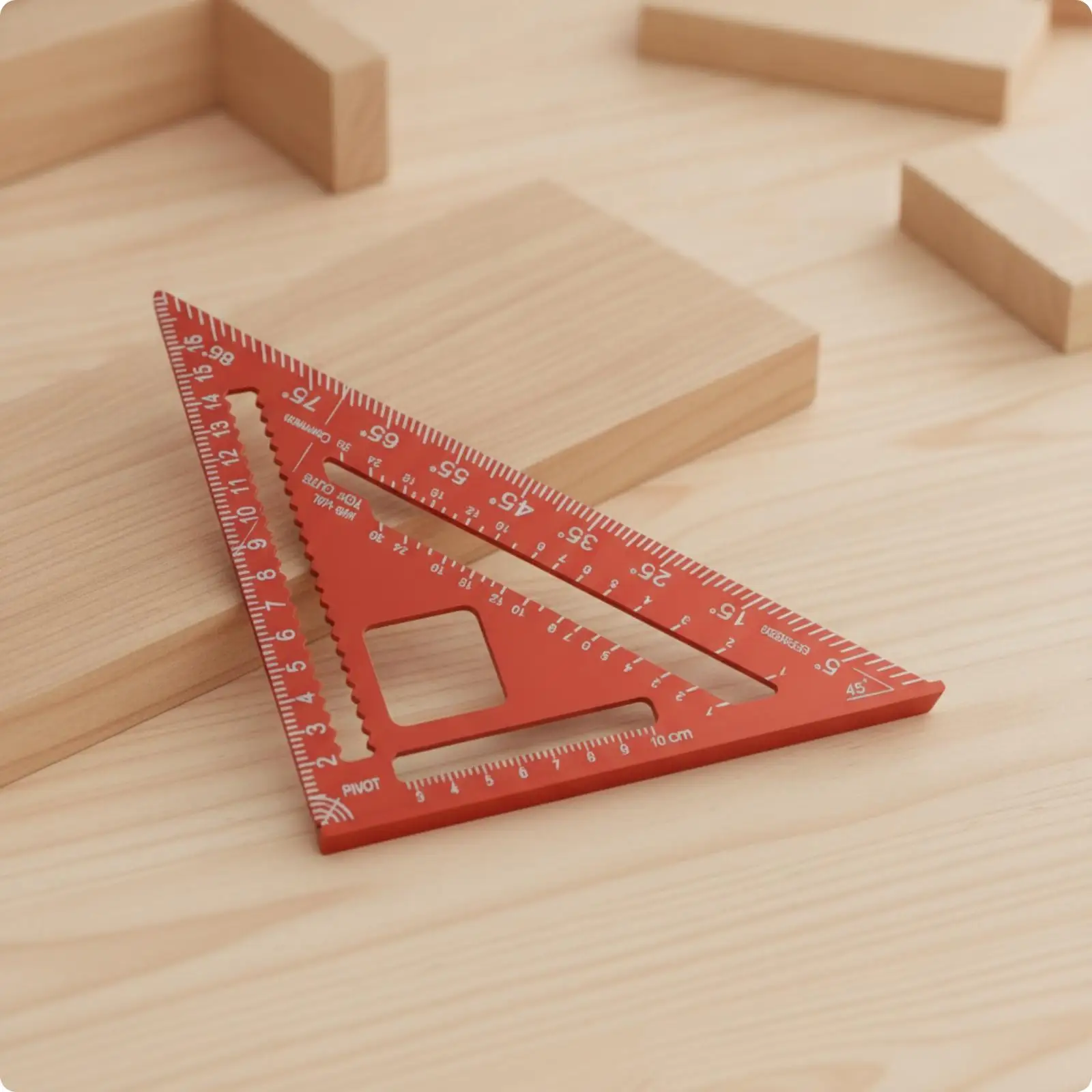 Aluminum Measuring Square 7IN Red Finish Woodworking Layout Tool for Carpentry Marking Angle Gauge Precision