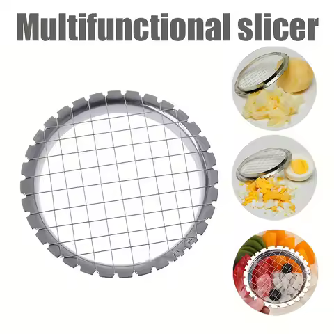 1pc Round Grid Cutter Slicer - Ideal for Eggs, Mushrooms &amp; Vegetables, Must-Have Kitchen Chopping Device