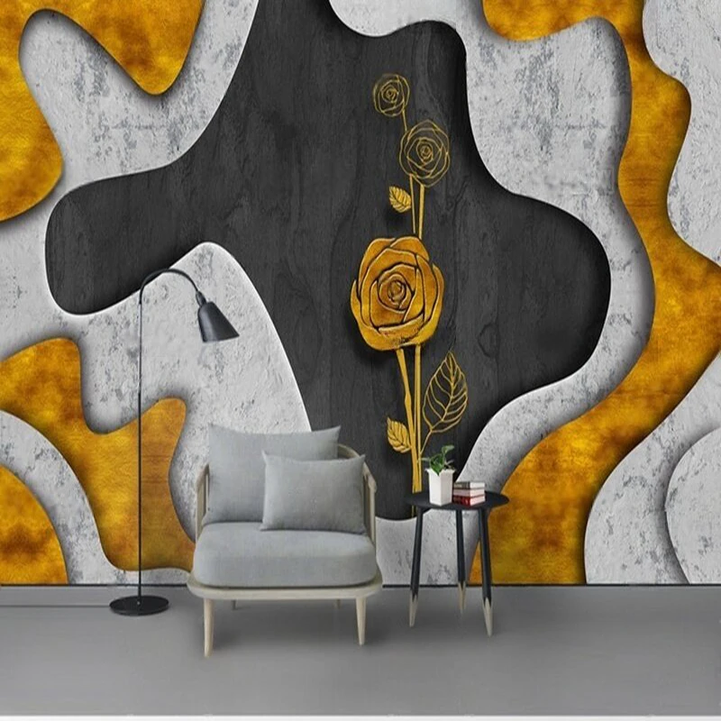 

Custom Wall Mural Modern 3D Geometric Flower Pattern TV Sofa Background Wallpaper Wall Art for Living Room Bedroom Home Decor