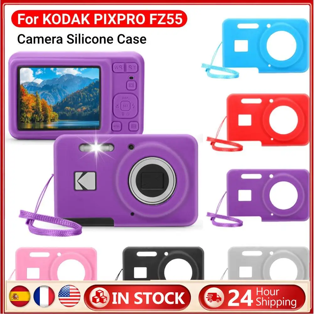 

Silicone Protective Case For KODAK PIXPRO FZ55 Digital Camera Soft Sleeve with Lanyard Outdoor Travel Camera Protect Case