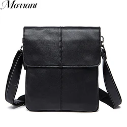 MVA Men's Genuine Leather Shoulder Bag Cover & Zipper Leather Crossbody Bags for Men Messenger Bag Men Shoulder Bags Male Flap