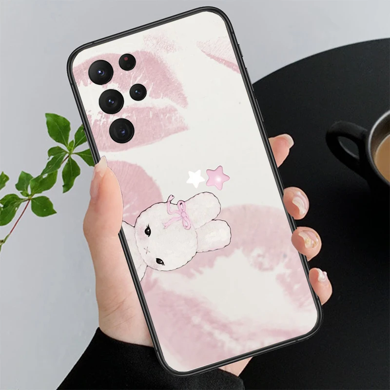 

Cute Rabbit Cartoon Funda Phone Case For Samsung Galaxy S25 S24 S23 S22 S21 Ultra S24 S23 S22 S21 S25 Plus S24 S20 FE