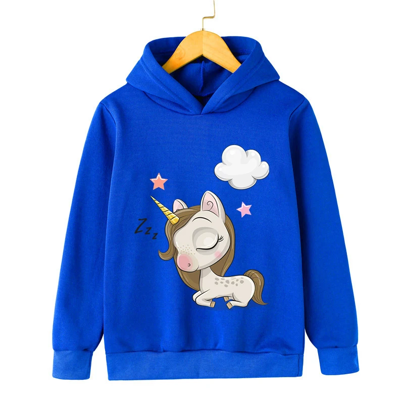 Children Hoodie Lazy Unicorn Clothing Boys and Girls Long Sleeve Anime Unicorn Pullovers Fashion Animal Unicorn Kids Sweatshirt