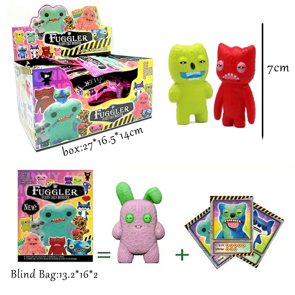 

1-24pcs Fuggler Teeth Monster Series Blind Bags Funny Ugly Action Toy Creative Blind Collectible Model Cartoon Trendy Surprise
