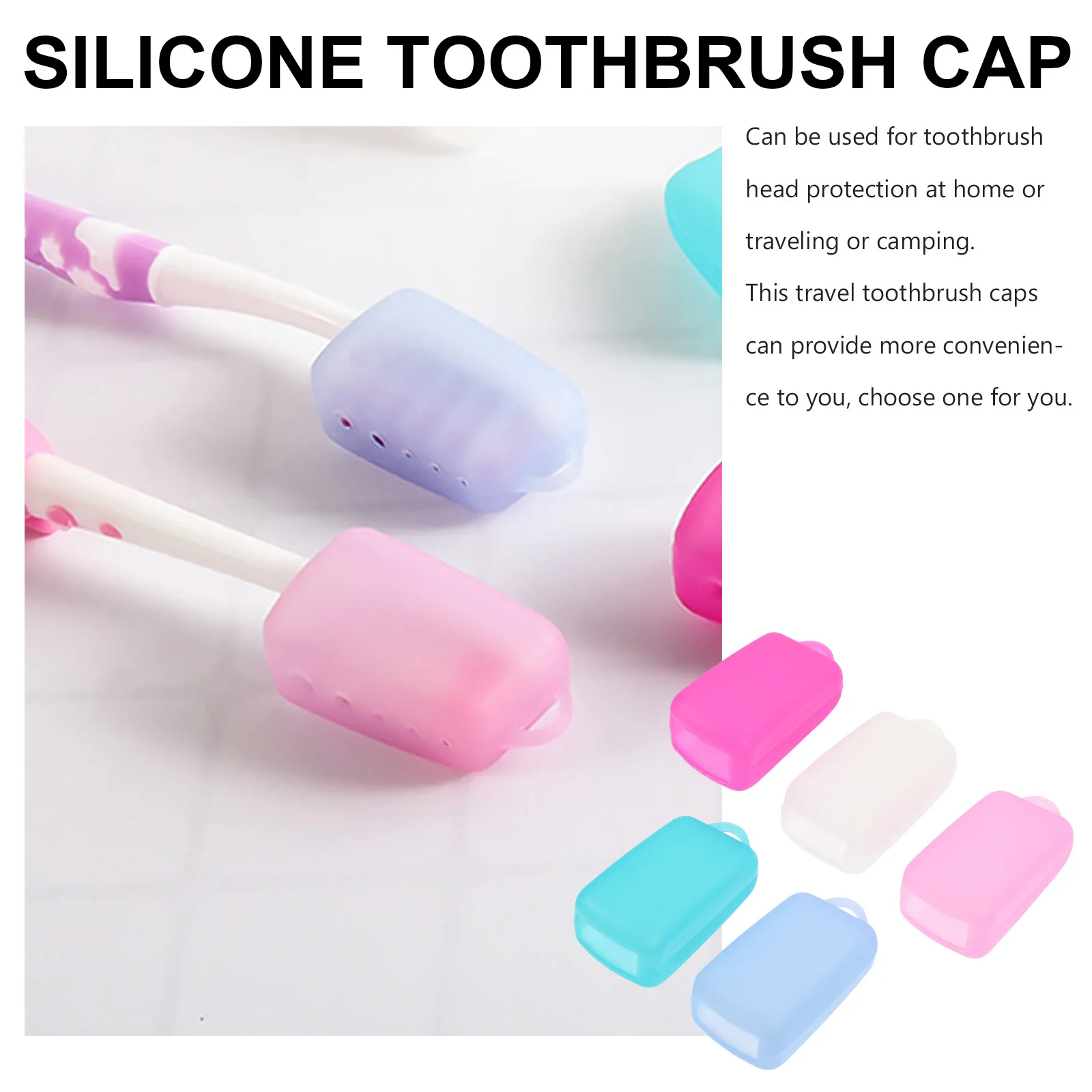 10Pcs Toothbrush Covers Silicone Protective Travel Caps Portable Dustproof Toothbrush Head Covers Cover Travel Case