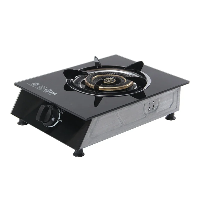 Household Desktop Stainless Steel Tempered Glass Panel Gas Stove Liquefied Gas Stove Countertop Embedded Monocular Stove