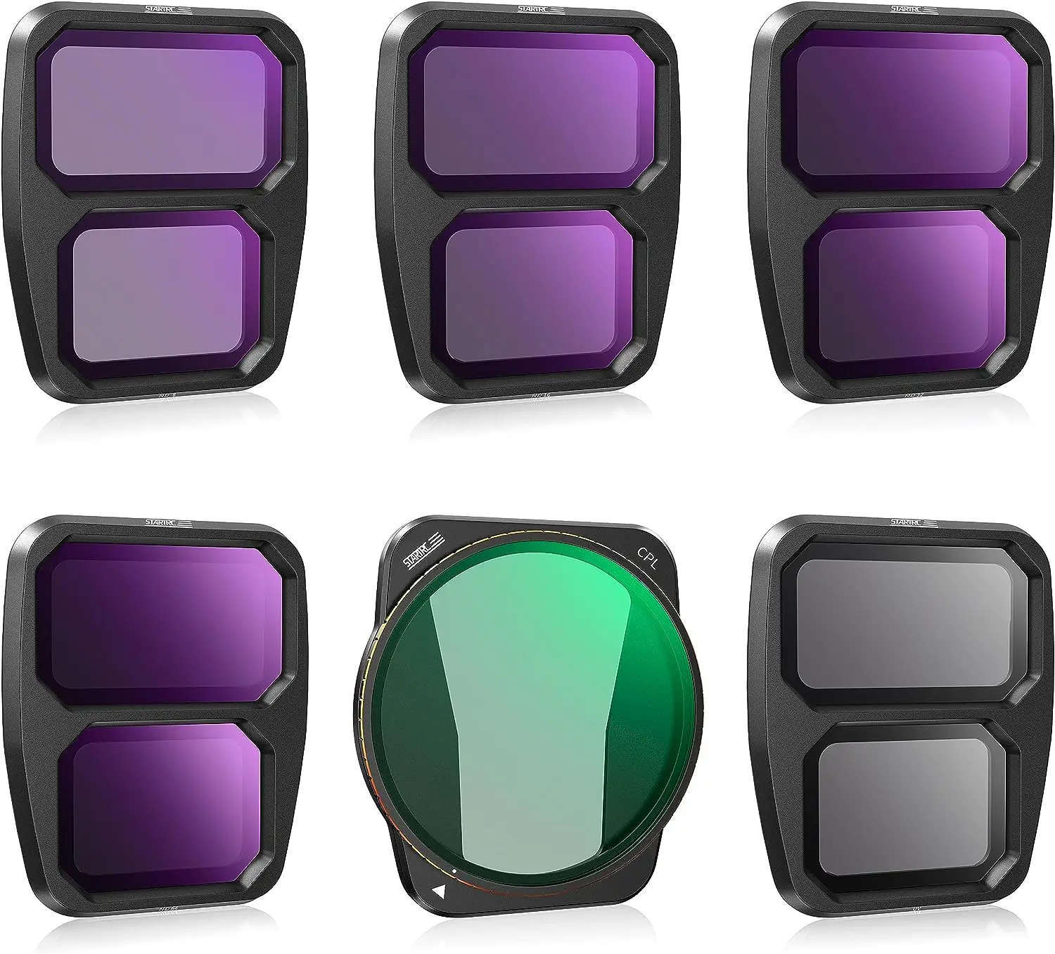 UAV Fly ND Filters Set for DJI Air 3 Accessories,6Pack Filters-(UV, CPL, ND8, ND16, ND32, ND64,) (Aluminum Version)