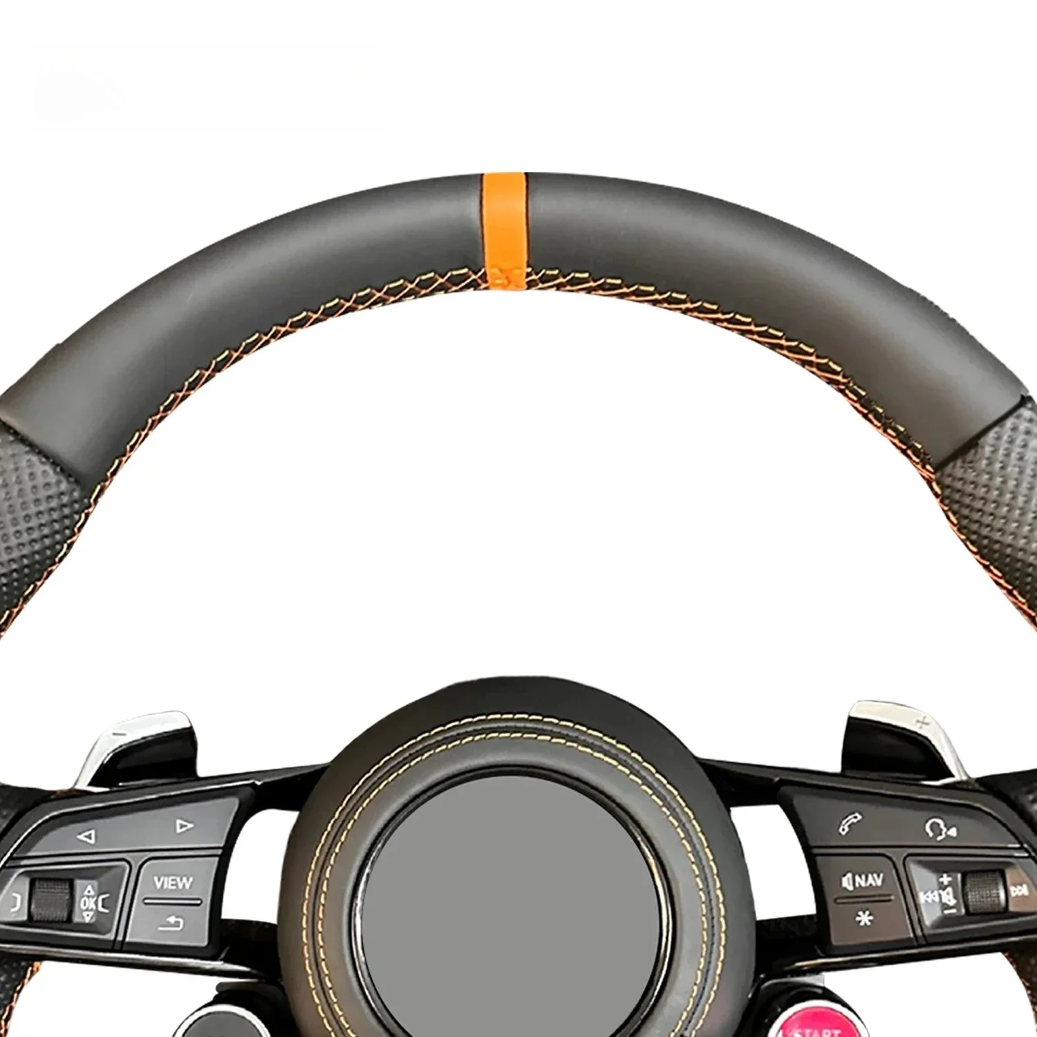 Custom Full Real Belt Dual Button Sport Steering Wheel for R8 A7 A8 S8 RS A6 A7 A5 RS3 TT TTS R6 S4 S5 S6 RS5 A4