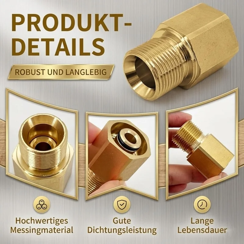DT21 Adapter Old to New for Karcher, Pressure Washer Connector M22 to TR22, Brass Adapter for Karcher HD HDS ProHD