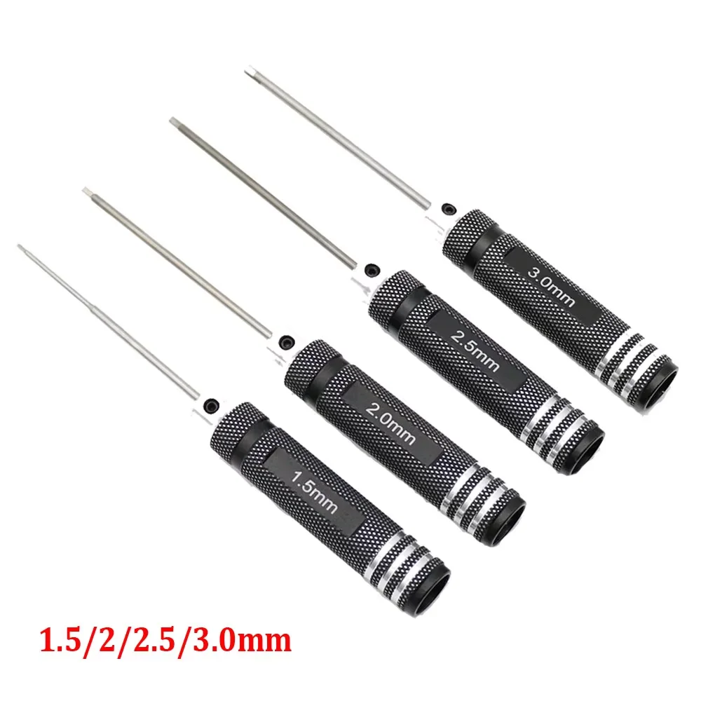 Conjunto de Chaves Allen Hexagonais Pretas de 1.5/2/2.5/3.0mm para Reparo de Carros RC
