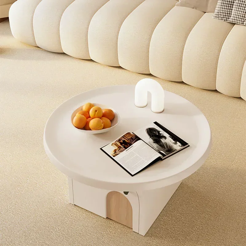 Round Clear Design Coffee Table Side Small Tray Sofa Mobile Coffee Table Balcony Minimalist Mesa Auxiliar Salon Home Furniture