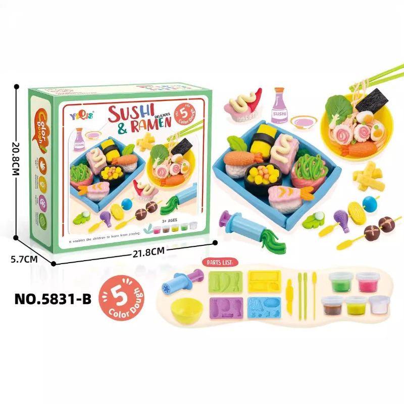 Juego de juguetes para jugar a las casitas hecho a mano, comida de simulación creativa (Sushi, barro, helado, pastel, Dim Sum) para juego de simulación infantil