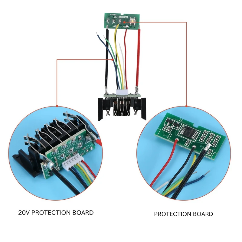 DCB200リチウムイオンバッテリーpcb充電保護回路ボードdewalt 18v 20v DCB201 DCB203 DCB204