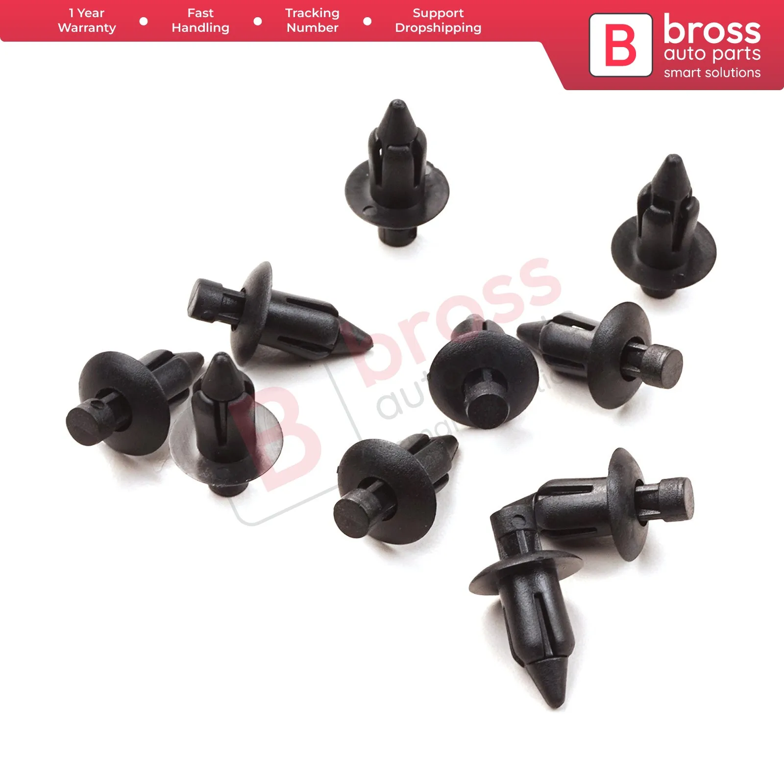 10 Pieces Push-Type Retainer for Suzuki : 09409083085ES Nissan: 66824-01G00, Honda: 90116-675-003ZA