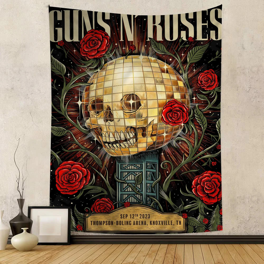 G-Guns N Roses Vintage Rock Band Anime Tapestry – Unique Art Style, Sprucing Up Science Fiction Rooms,Art Decor for Home Styling