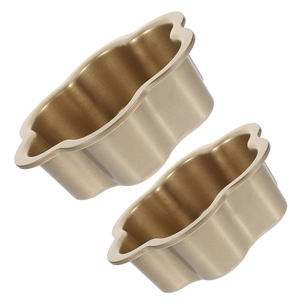 

2pcs Flower Cake Pan Carbon Steel Removable Bottom Deep Baking Mold For Oven Blossom Shaped Pan Household Baking Tray