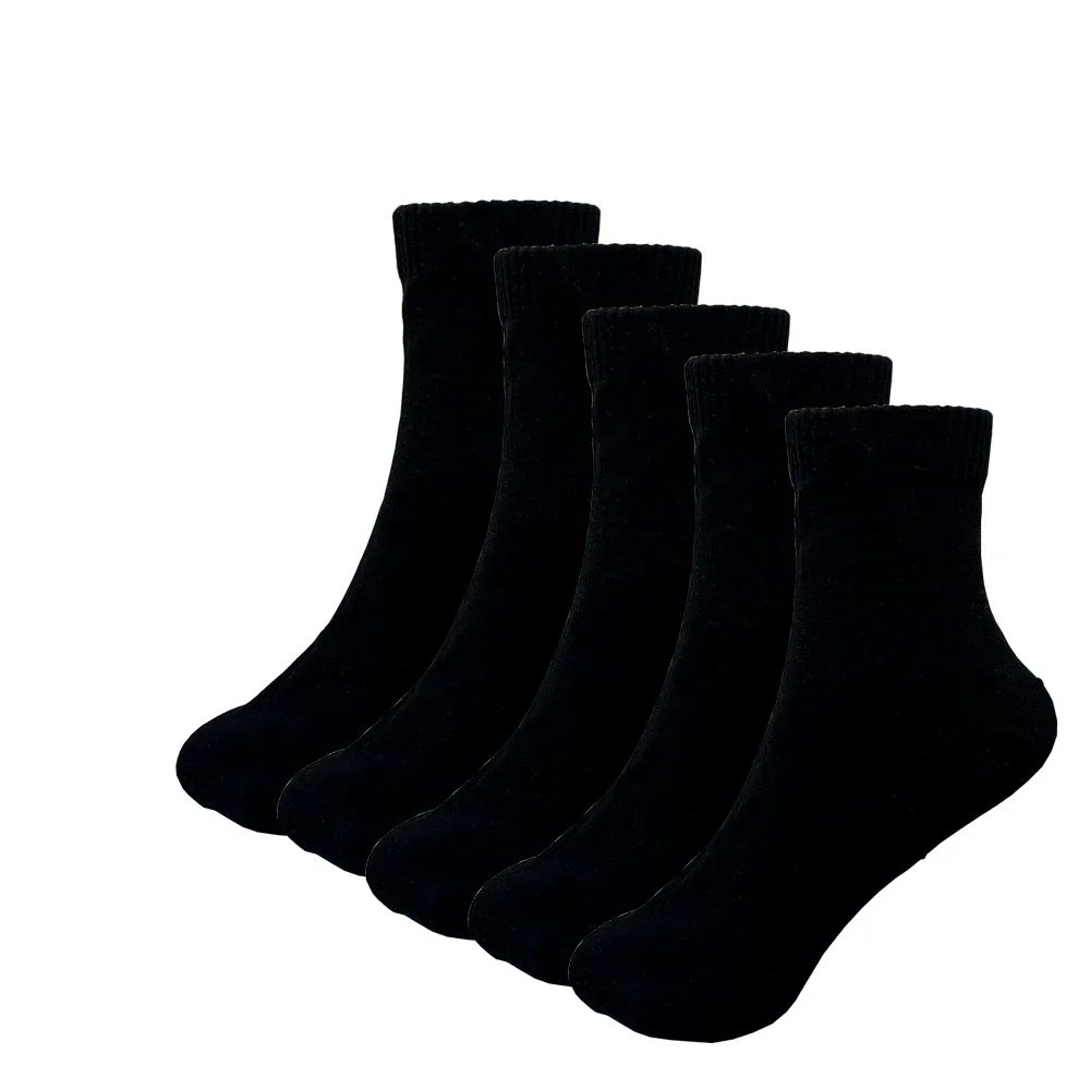 

2/5 Pairs Men Women Cotton Socks Pure Color High Quality Soft Breathable Grey Black Business Casual Men winter socks Large Size