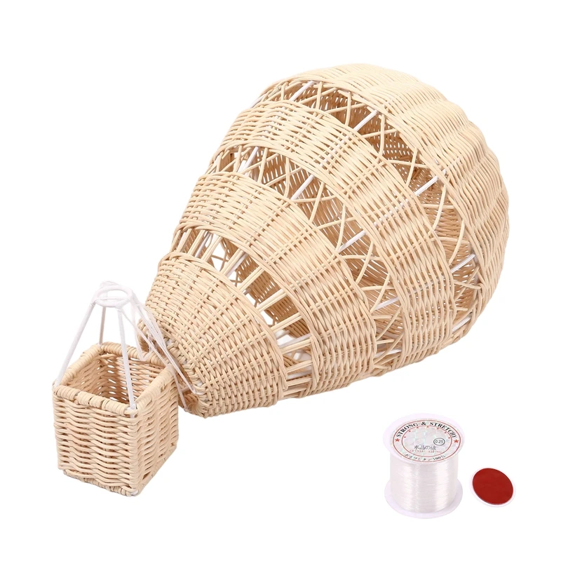 Hand-Woven Rattan Hot Air Balloon Children's Room Wall Decoration Bohemian Nursery Decoration Photo Props