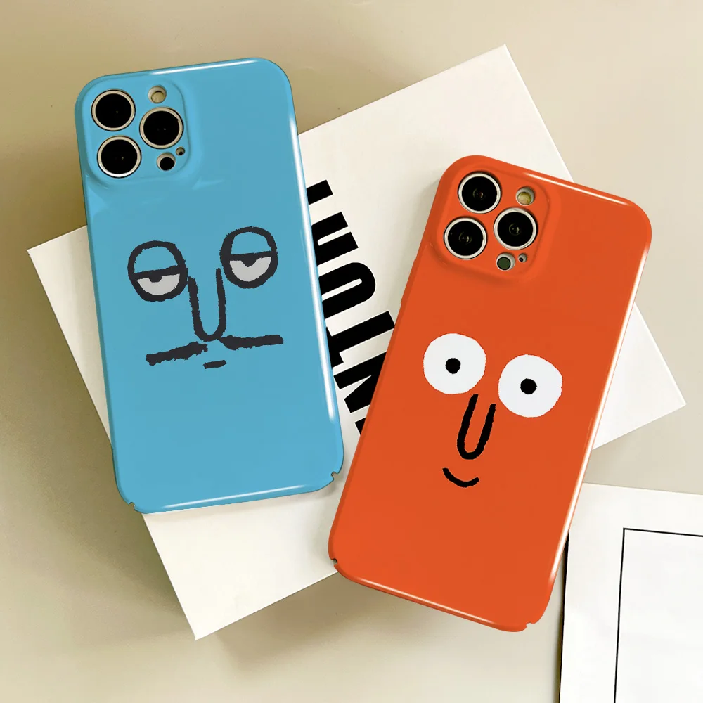 Aesthetic J-Jean J-Jullien Phone Case For Samsung S23 22 21 Fe Ultra Plus A04 33 5G All-inclusive Glossy Hard Cover Film Shell