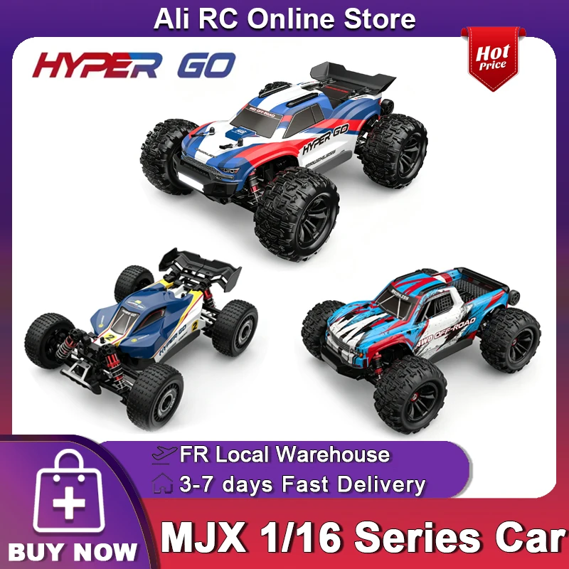 NOUVEAU MJX HYPER GO 16212 16213 16218 Voiture RC 1/16 45A 45KM/H Buggy Tout-Terrain Haute Vitesse Sans Balais 2.4G Camion Télécommandé Véhicule de Course RC Jouet Cadeau pour Adultes et Garçons