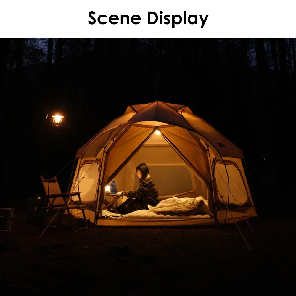 Automatic Tent Outdoor Camping Large Space Rain & Wind Proof  Double Layer Hexagonal Dome Portable Folding Tent Light Luxury