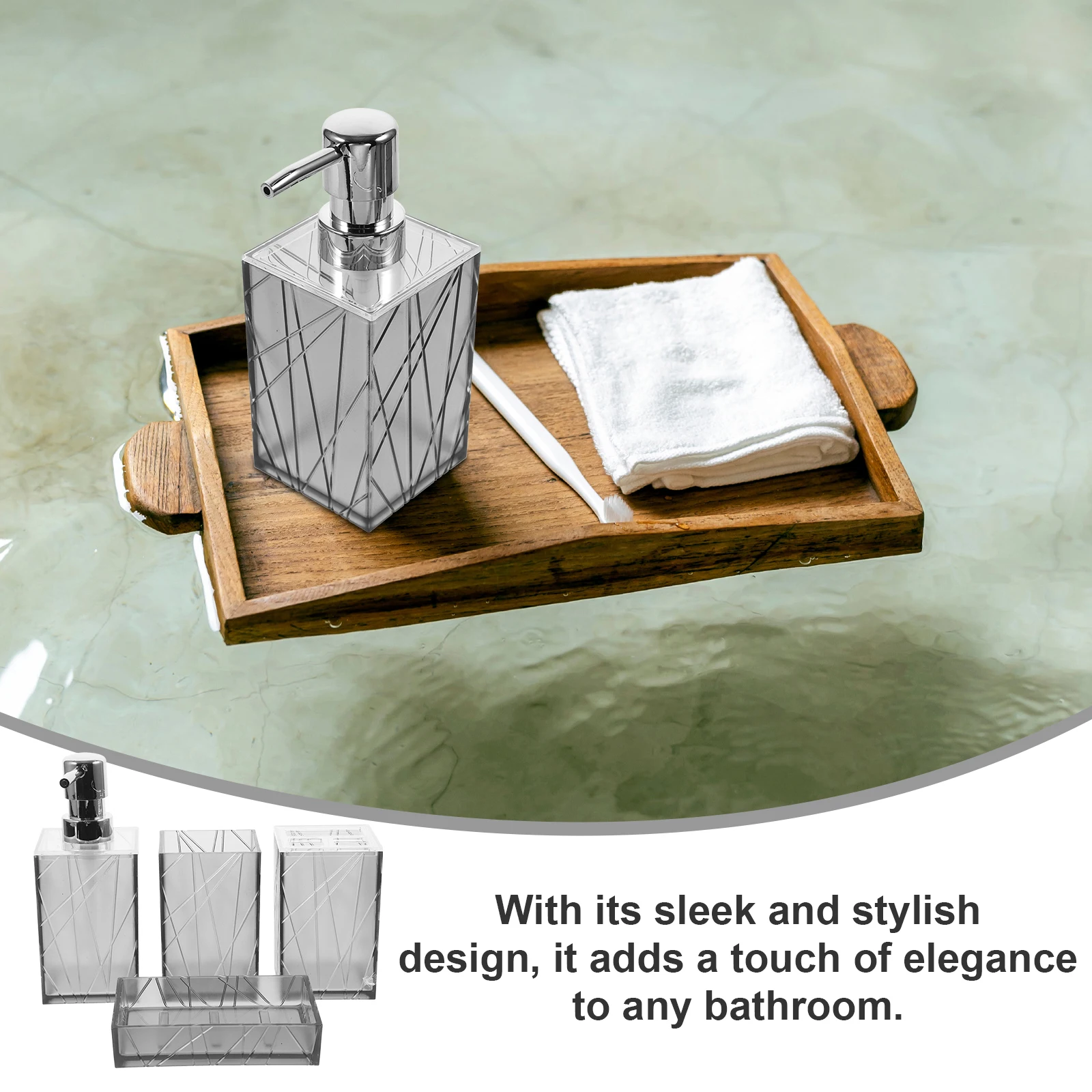 

Toiletries Bathroom-accessories Countertop Supplies Soap Dispenser Plastic Accessory for The
