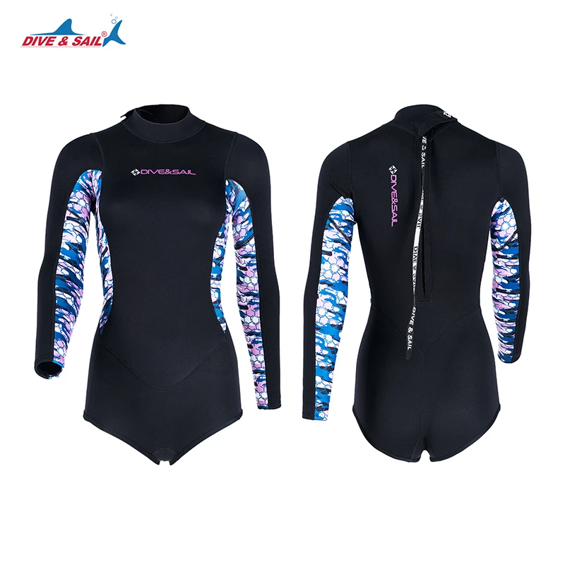 

Shorty Wetsuit Men Women 2mm Neoprene Back Zip Wetsuit Spring Suit for Snorkeling Surfing Kayaking Scuba Long Sleeve Wet Suit