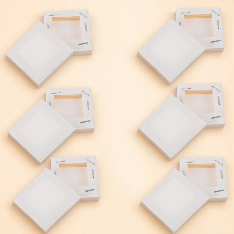 

12pcs Mini Oil Painting Frame 5X5Cm Diy Blank Canvas Panels For Drawing Painting Supplies Stretched Wrap Corner