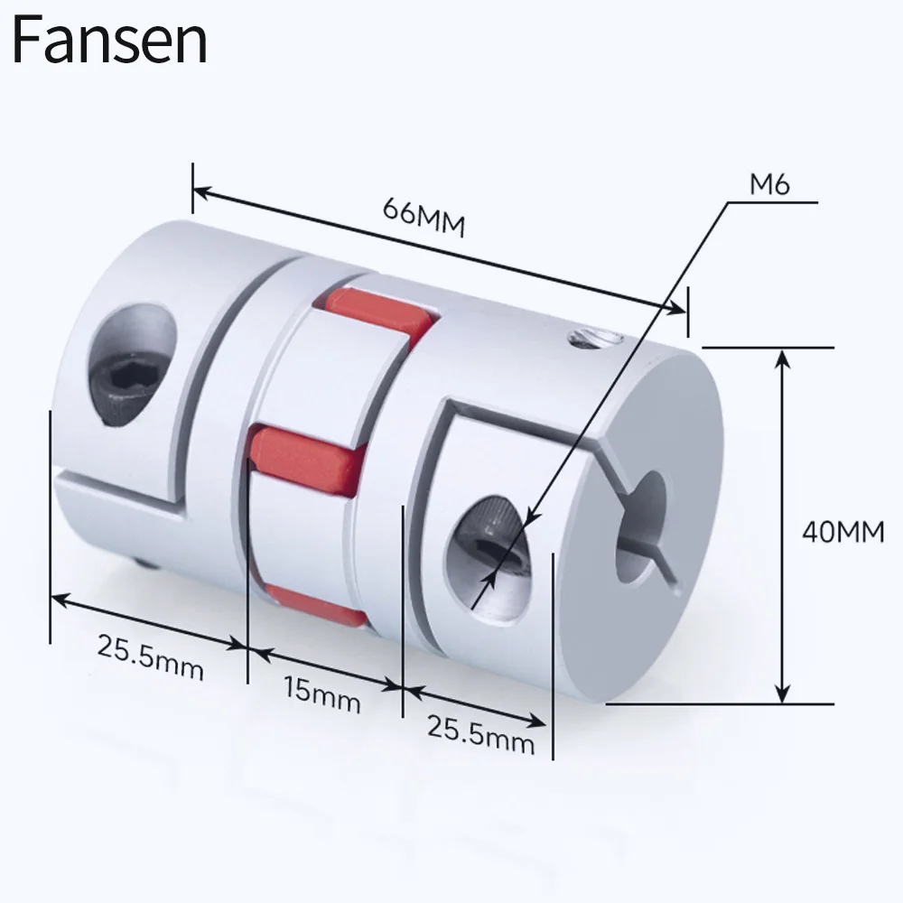 Fansen Jaw Shaft Coupler D40L66 Spider Flexible Motor Aluminium Flexible Coupling Encoder Connector8/9/10/12/14/15/16/17/19/22mm