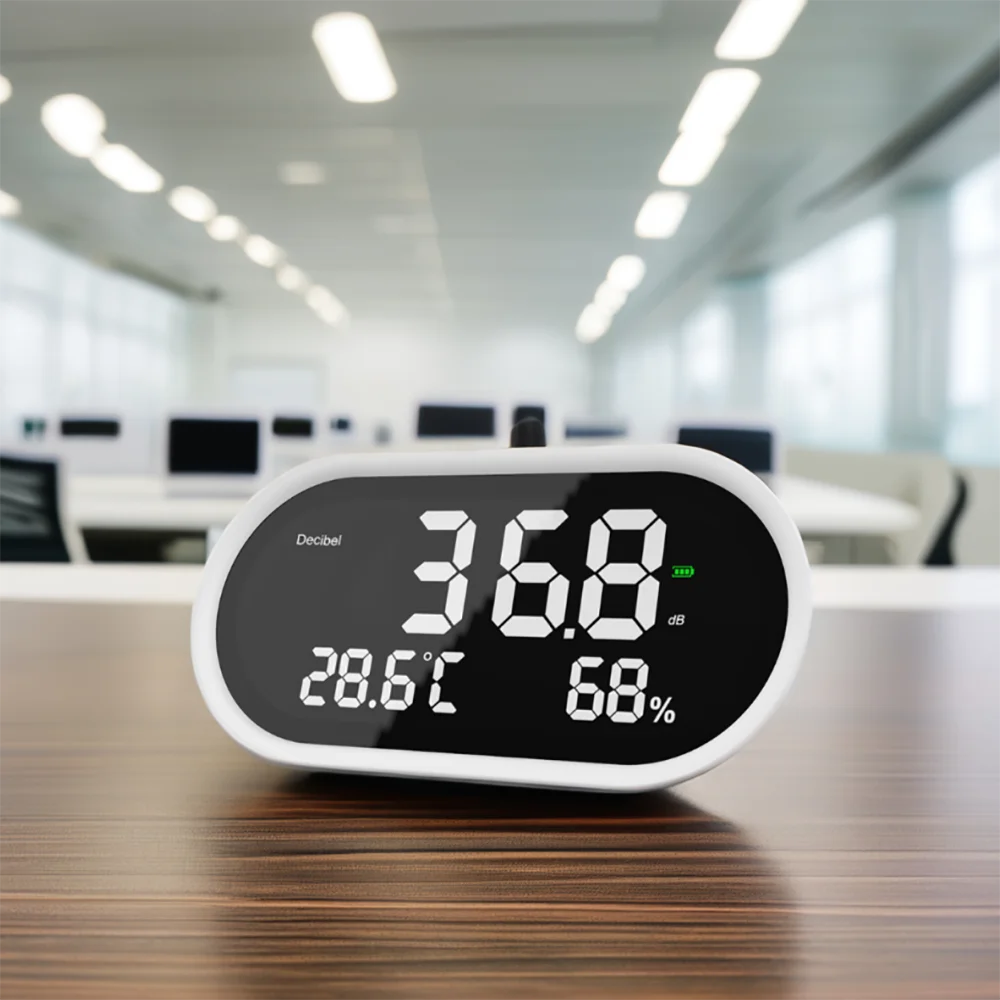 

New Decibel Noise Meter LED Display Temperature Humidity Monitoring Instrument High Precision Decibel Meter Indoor Noise Meter