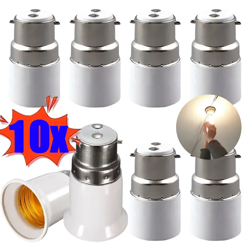 

10/1pcs Led Lamp Adapter B22 To E27 Bulb Sockets Converter Lamps Base Conversion Holder Converter Light Bulbs Socket Accessories