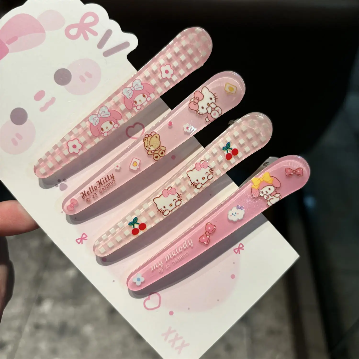 

Cute plaid seagull duckbill clip sweet ins girl heart Hello Kitty bangs clip cartoon versatile simple Melody