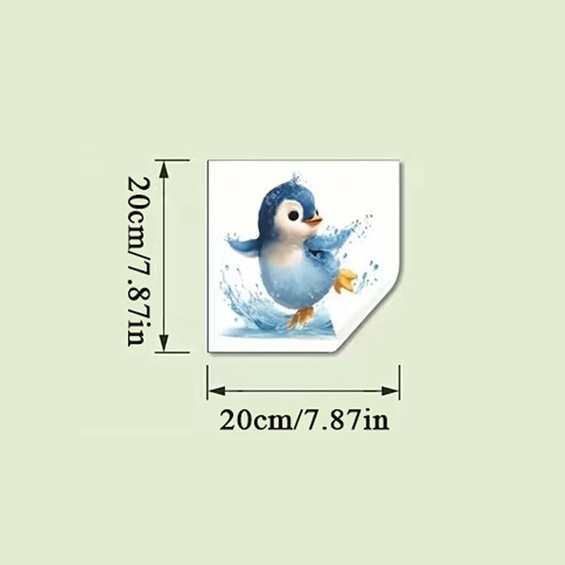 Self-Adhesive Removable Luminous Wall Sticker Home Decoration Glow-in-the-Dark Penguin Toilet Sticker Bathroom Decal