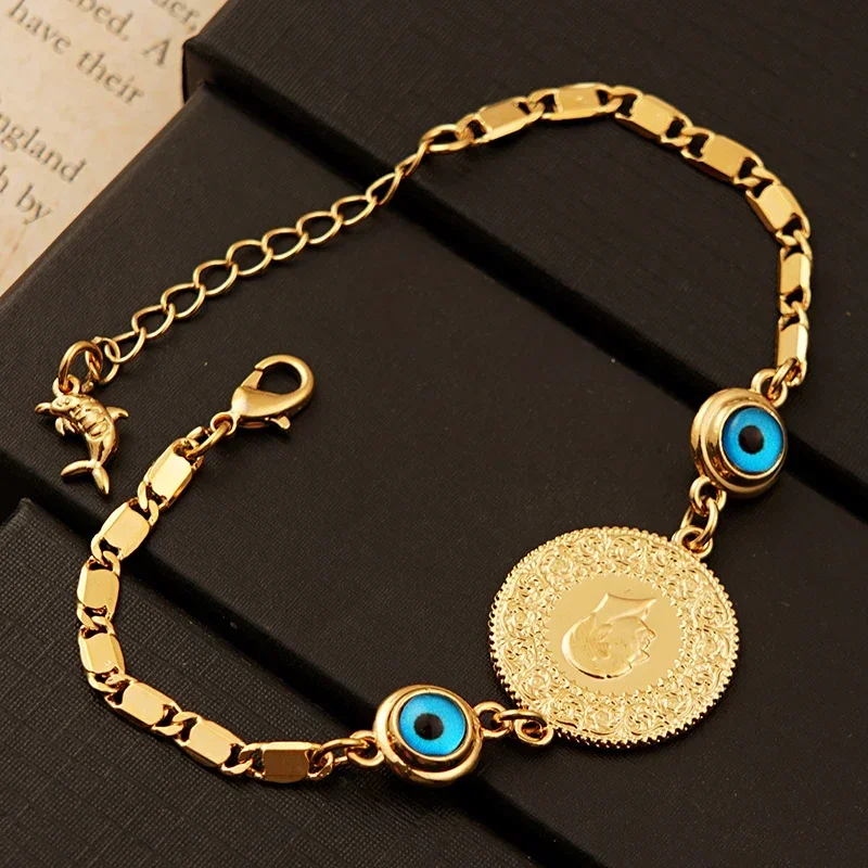 Natural Blue Stone Chain Bracelet Gold Plated צמיד לתינוקת בת Luxury Bridal Jewelry Pulseras Para Hombre Couple Bracelet