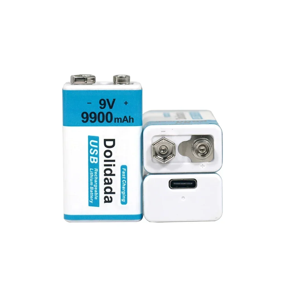 Free Shipping 2024 Best-selling 9V 9900Mah+USB Fast Charging Line LI-ION Rechargeable Battery for Multimeter Microphone Toy