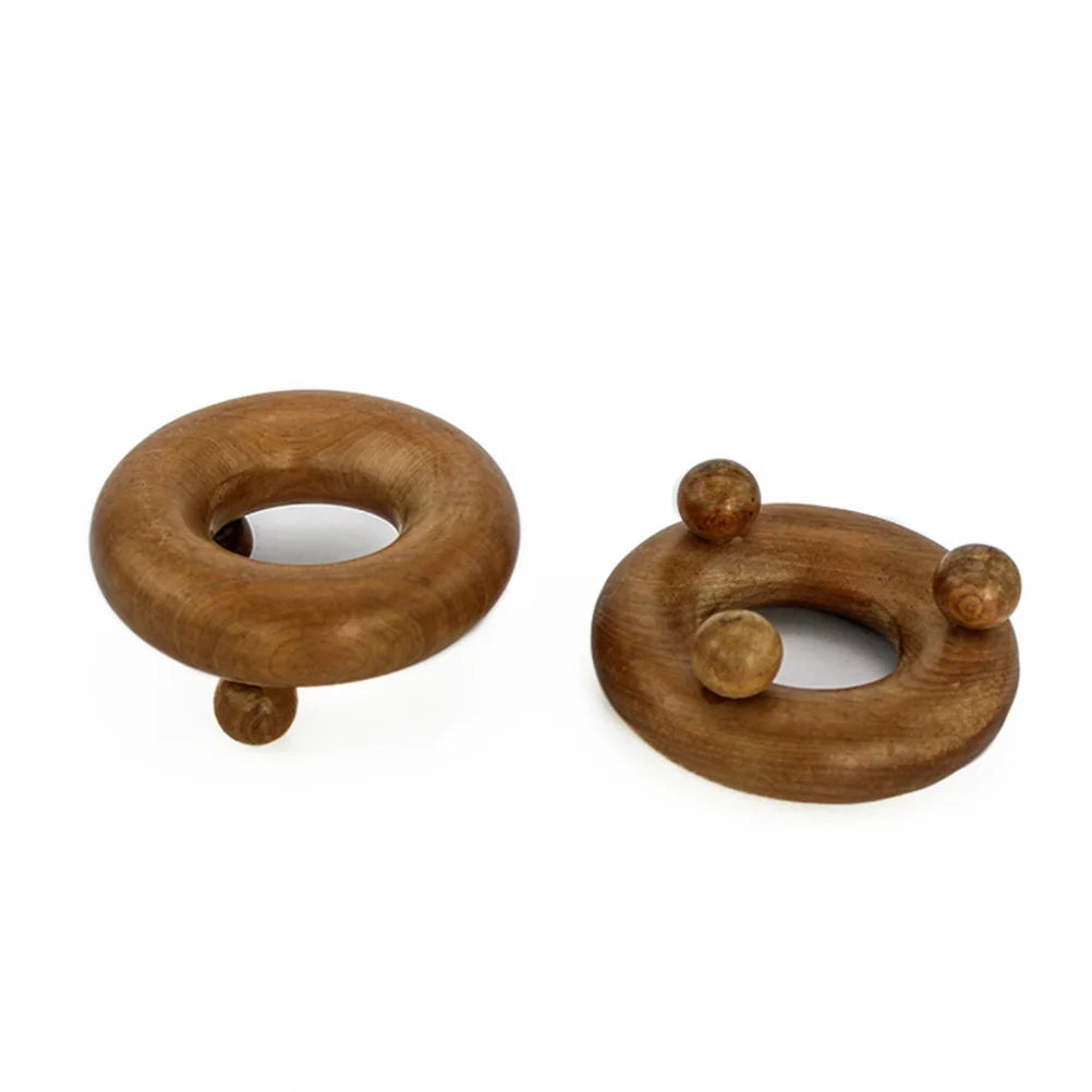 2 個木製マッサージャー耐久性のある滑らかなポータブル背中脚腕マッサージ多機能木製ツール手足マッサージャー