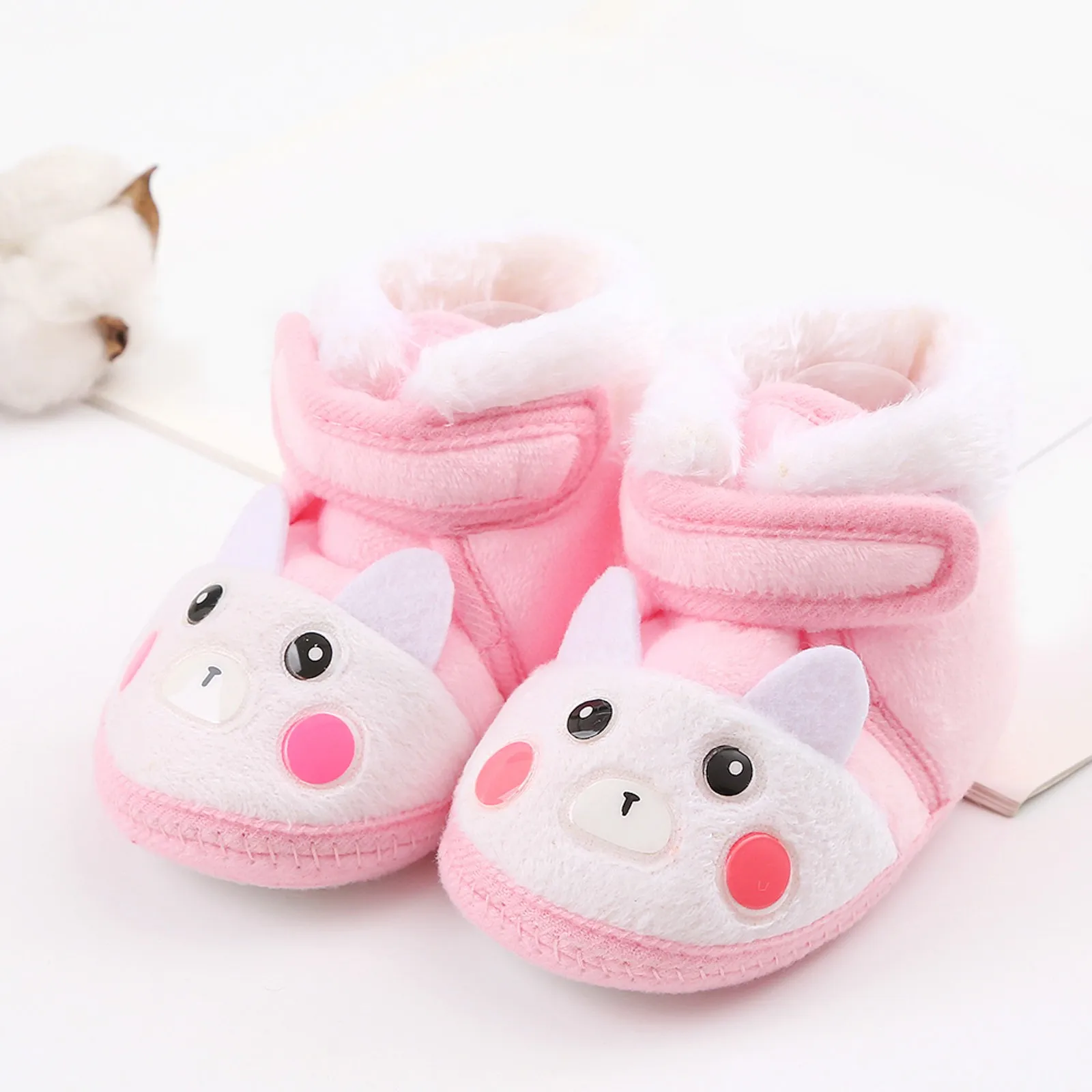 

Winter Warm Anti Slips Soft Soled Shoes Baby Girls Boys Cartoon Animal Snow Boots Plush Cute Newborn Shoes Fashion Toddler Boots