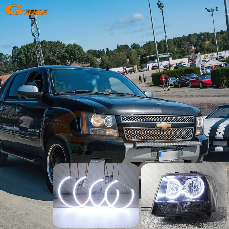 

For Chevrolet Avalanche Suburban Tahoe 2007 2008 2009 2010 2011 2012 2013 2014 Ultra Bright Cob Led Angel Eyes Kit Halo Rings