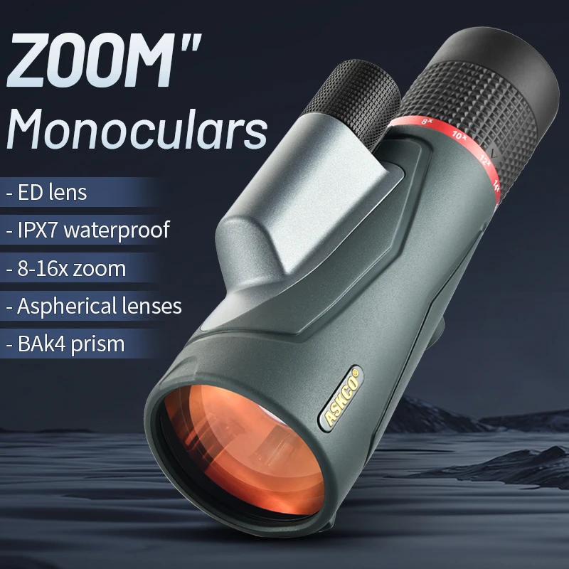 8-16X56 Zoom ED Telescope Monocular Powerful Largo Alcance Binoculars With Tripod Phone Clip For Watching Bird Hunting Camping