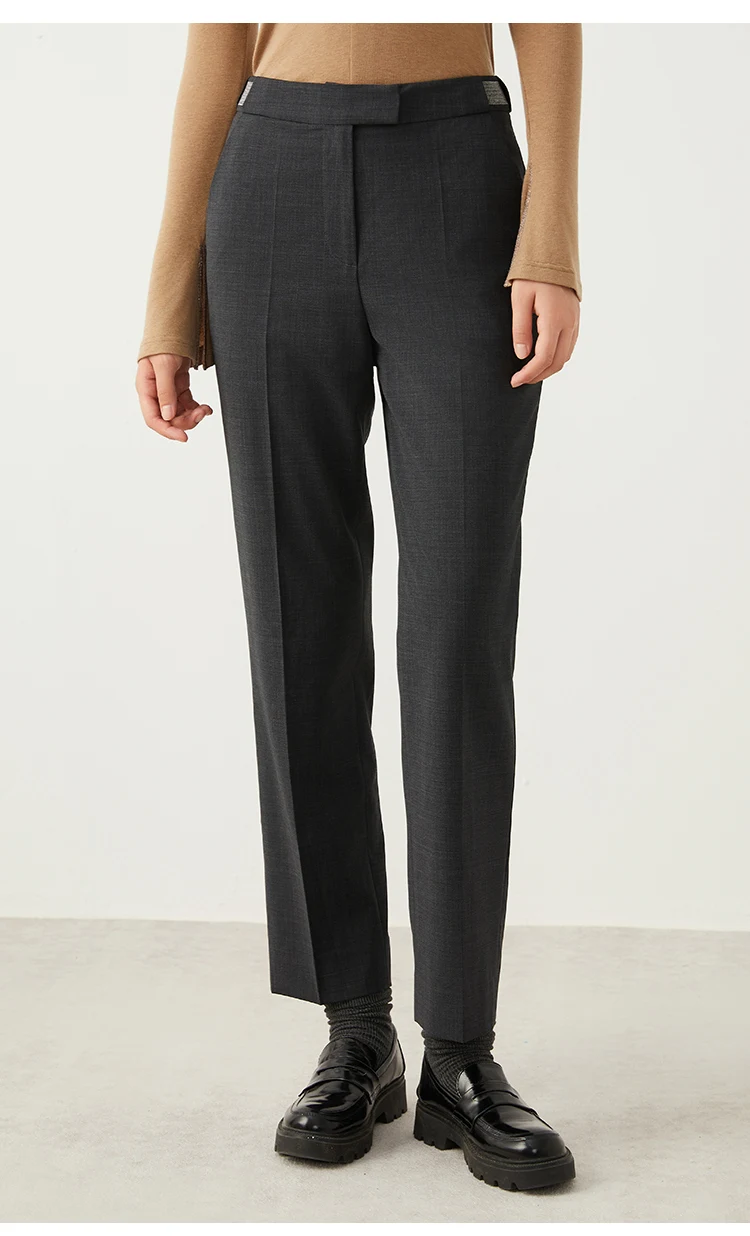 K2648X Luxusmarkenkleidung für Damen, lange Wollhosen, formelle Businesskleidung, Bürohosen für Damen – Detail 3