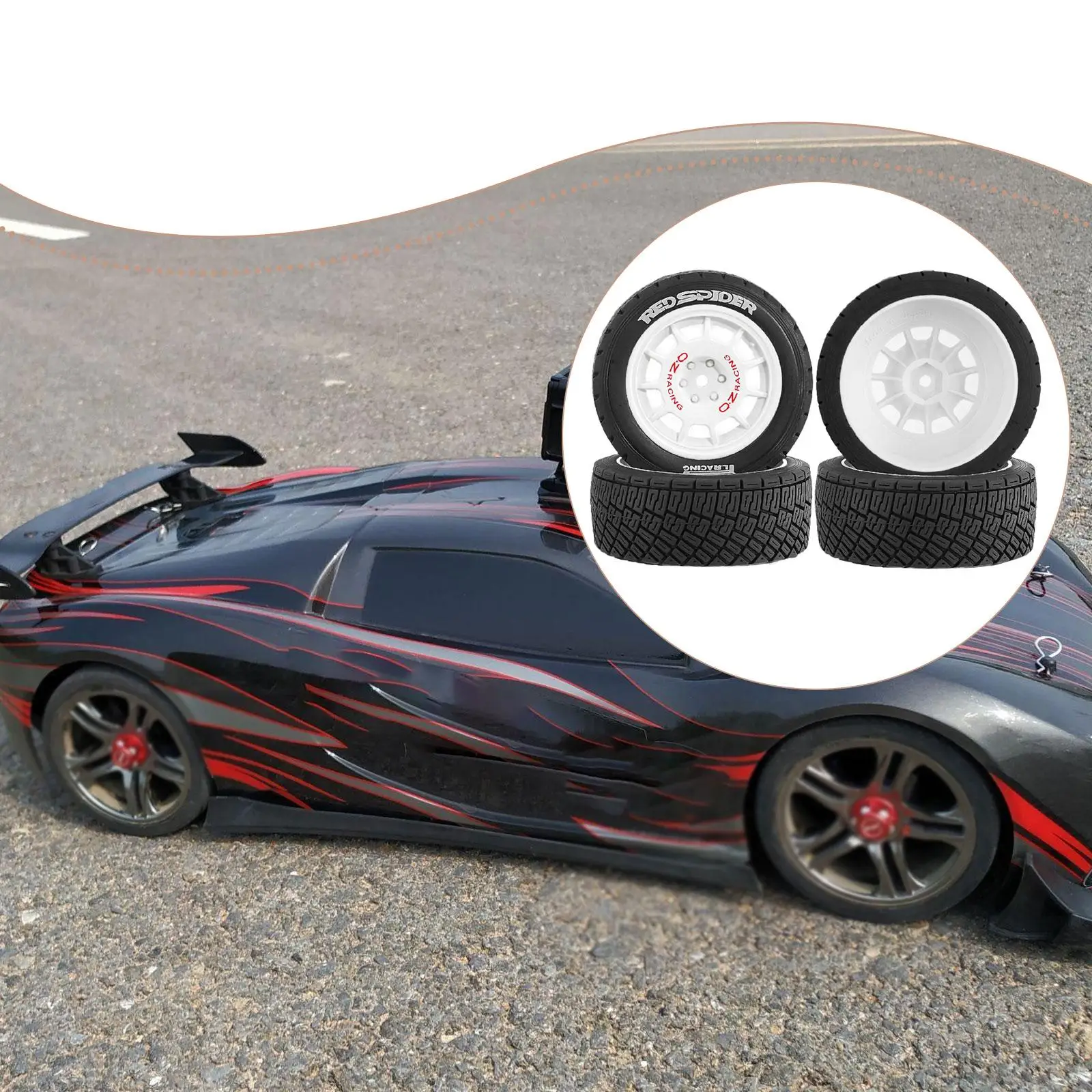 

4 шт. колеса и шины для радиоуправляемых моделей, прочные профессиональные аксессуары, запасные, простая установка, диаметр 3 дюйма, черные, для 1/10 масштаба