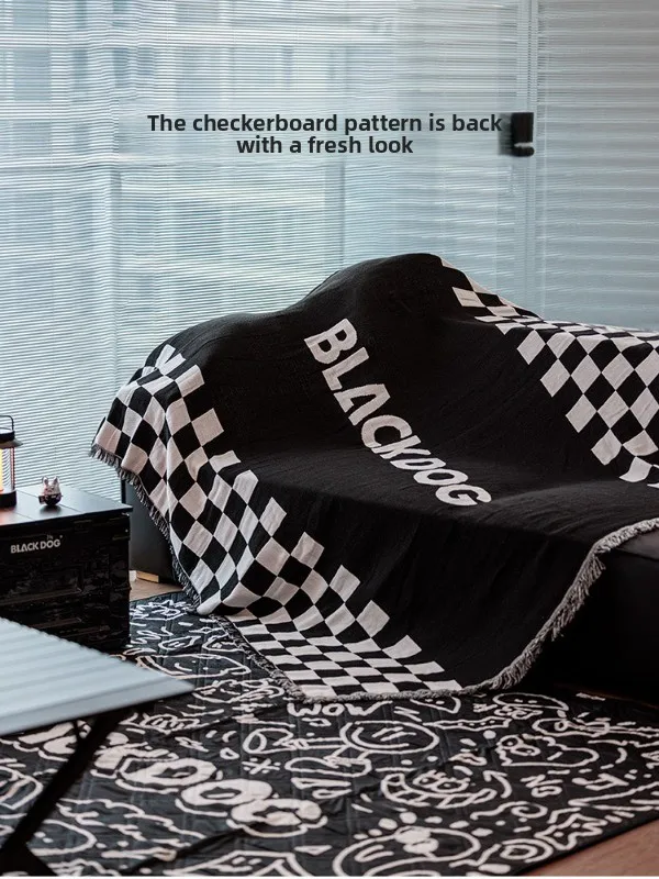 Blackdog Outdoor Camping Woven Blanket Travel Blanket Air Conditioning Blanket Comfortable Office