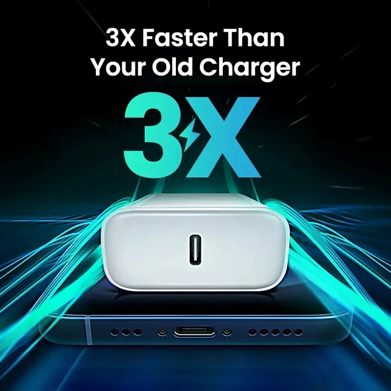 20W PD Fast Charging Charger EU Fro iPhone 15 Pro Max USB-C 15 Plus iPad Tablet Type-C Dual C Charging Data Cable image 5