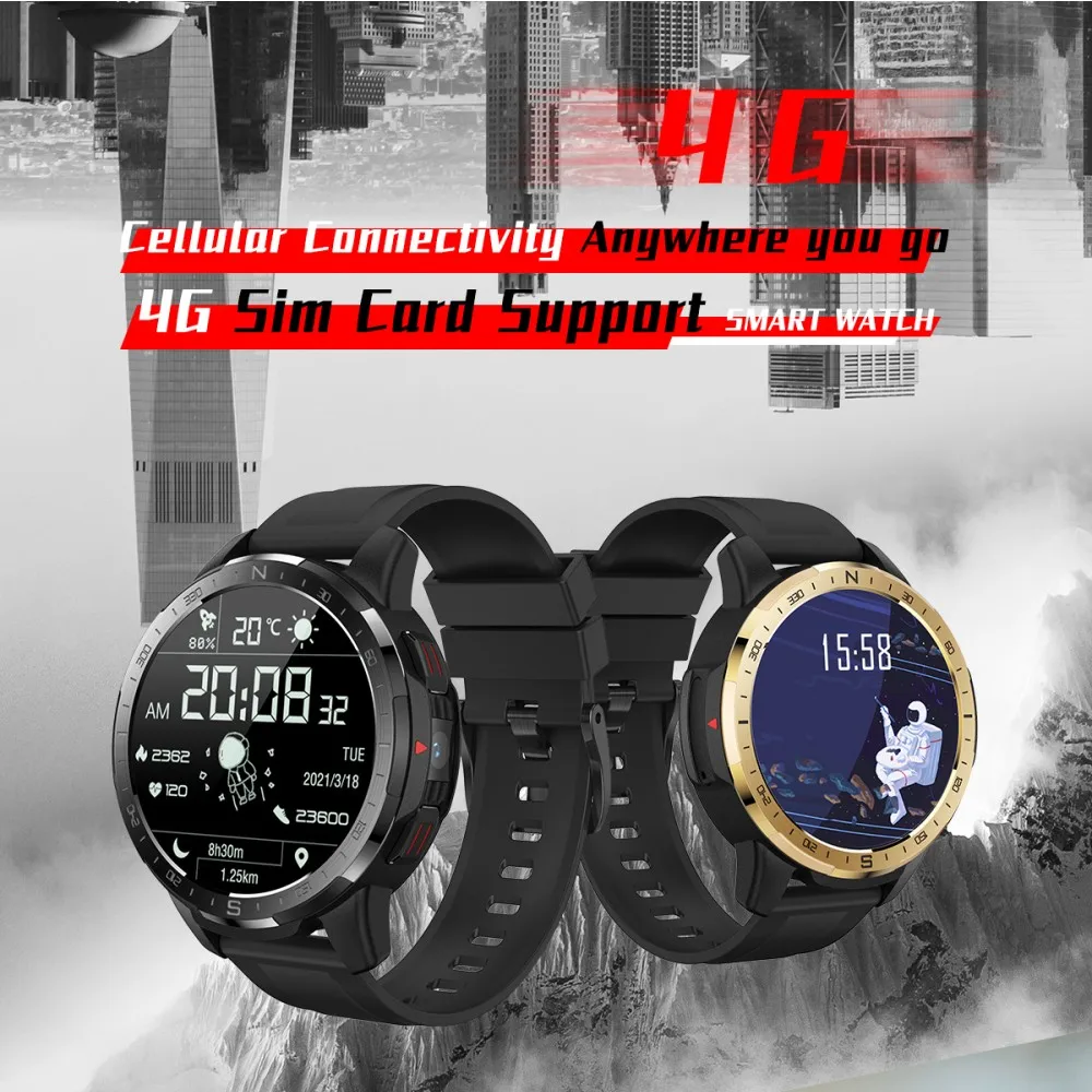 

CT08 4G Network Smart Watches Dual System WiFi Waterproof 1000mAh 2GB 16GB Support SIM Card Sports Multifunctional Smartwatch