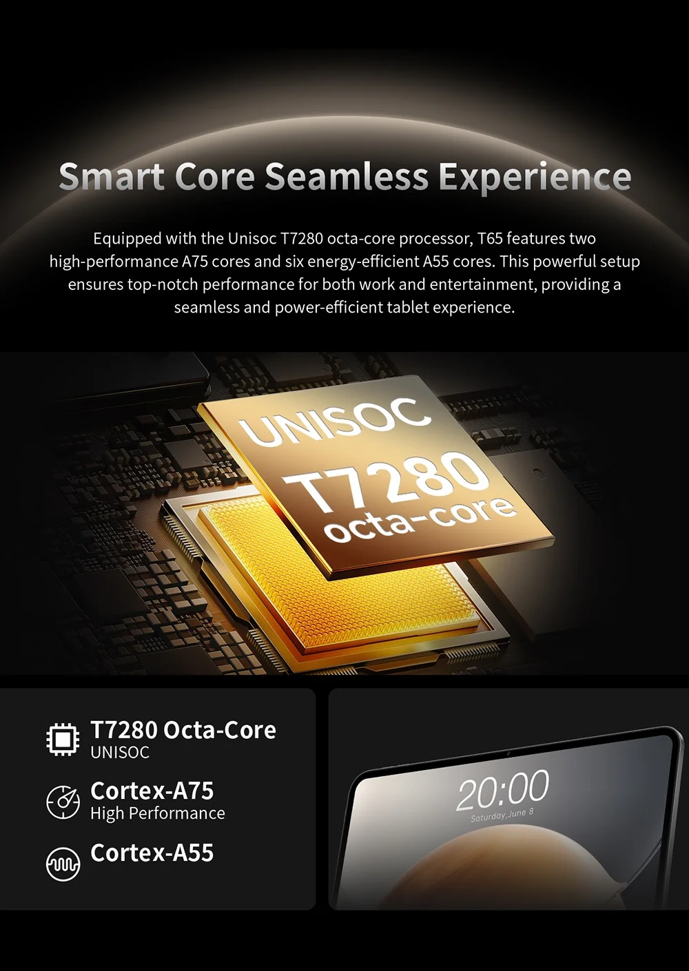 Teclast T65 Tablet Android 16 13.4" 6GB RAM 128GB ROM 120Hz 1920x120IPS T7280 8-core 4G LTE 8000mAh Type-C GPS 13MP