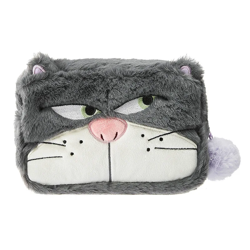 Miniso Cartoon Disney Series Cute Marie Cat Lucifer Doll Plush Portable Storage Bag Cute Plushie Soft Cosmetic Bag Girl Gifts